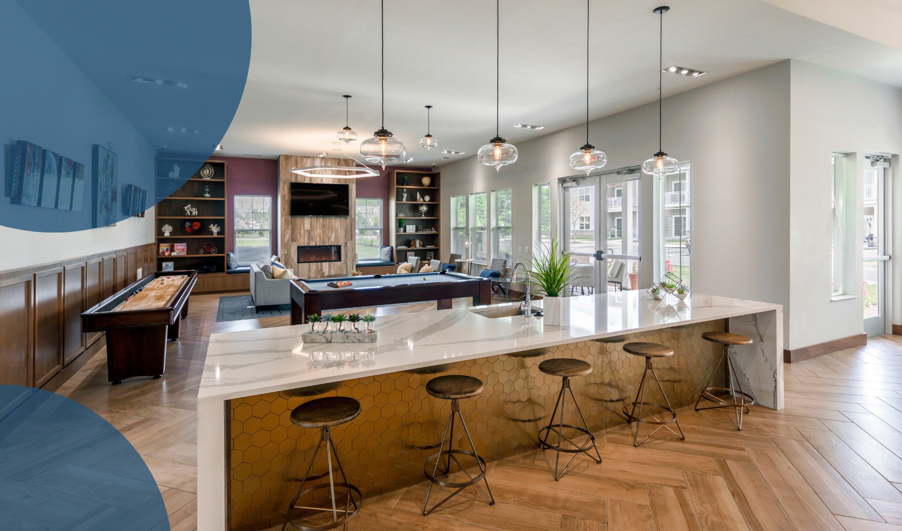 Rotator Resident clubroom with natural lighting